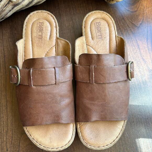 Born Averie Leather Platform Mule Sandal women’s size 8 - Picture 4 of 9